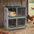 thumbnail image 3 of Miniyam 4 Compartment Chicken Nesting Boxes, Metal Nesting Boxes Wall Mount Chicken Egg Laying Box for Different Chicken Breeds, 3 of 8