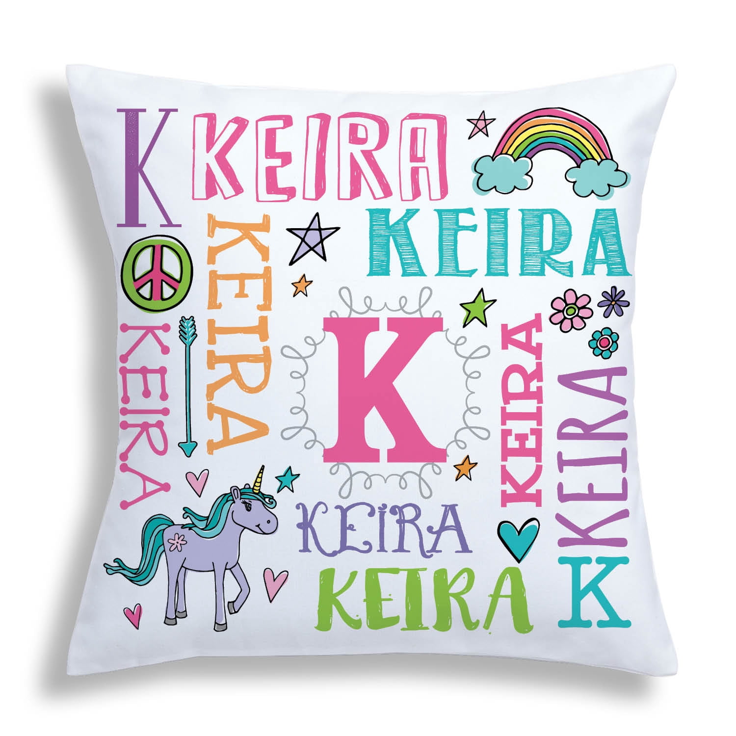 My Name Personalized Pastel Throw Pillow