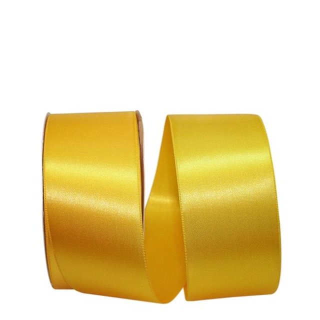Reliant Ribbon 5000-079-16K 2.25 in. 50 Yards Double Face Satin Allure Ribbon, Yellow