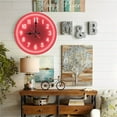 thumbnail image 4 of Red Neon Clock Wall Decor Home Office 10-Inch Silent Wooden Wall Clock, Battery Operated (AA Batteries Not Included), Artistic Home Decor, 4 of 7