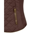 thumbnail image 5 of J. METHOD Women’s Quilted Vest Reversible Lightweight Sleeveless Full Zip Up Faux Fur Lining Gilet Jacket with Pockets NEWV44 Brown S, 5 of 6