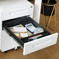 thumbnail image 6 of 3 Drawer Mobile File Cabinet with Lock, Under Desk Metal Filing Cabinet for Home Office, Under Desk Storage with 5 Wheels for A4/Letter/Legal Size, Fully Assembled, 6 of 7