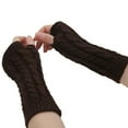 thumbnail image 2 of SPRING PARK 1 Pair Winter Arm Warmers Half Finger Gloves Mittens Knit Wrist Warmers with Thumb Hole for Women Girls, 2 of 4