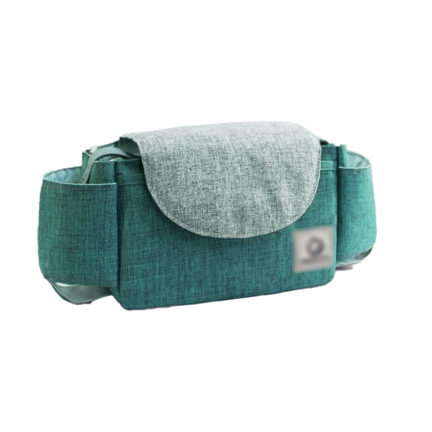 Organizador de cochecito de bebé, bolsa de almacenamiento universal para cochecito con 2 portavasos