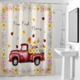 thumbnail image 2 of Floral Truck Shower Curtain, Country Farm Colorful Daisy Flower Red Truck Linen Texture Waterproof Shower Curtain Set with 12 Hooks Lightweight Bath Curtains Fabric Bathroom Decor 60x72 Inches, 2 of 9