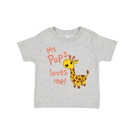 

Inktastic My Pops Loves Me- Cute Giraffe Gift Toddler Boy or Toddler Girl T-Shirt