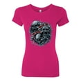 thumbnail image 2 of Wild Bobby, God Is My Judge Smokey Gray Skull Dark Pop Culture Womens Slim Fit Junior Tee, Raspberry, Large, 2 of 3