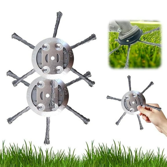 Arsvita 6 Inches Steel Wire Grass Trimmer Head, 2025 New Wire Trimmer Head Replacement for Electric Battery Powered Cordless String Trimmer, Weed Eater, Metal Weed Eater Blade (2, 6 Blade)