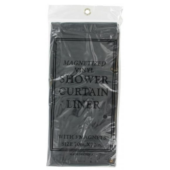 J And M Home Fashions 7608 Black Magnetic Shower Liner