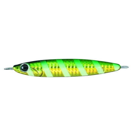 UPC: 0043178039809 | Daiwa ZC30G10 Zakana Metal Jig Color: Zebra Glow Green Gold 1 oz. – ZC30G10