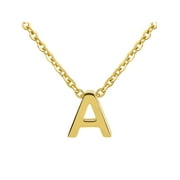 Coastal Jewelry 18k Gold Overlay Initial Necklace (18") - Letter A