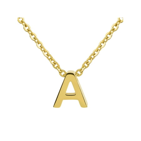 - ELYA 18k Polished Initial Gold Overlay Pendant Necklace (18