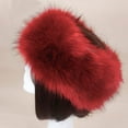 thumbnail image 4 of Gustave Women Faux Fur Headband with Elastic Winter Warm Earwarmer Earmuffs Thick Fluffy Ski Hats Russian Cap "Red", 4 of 5