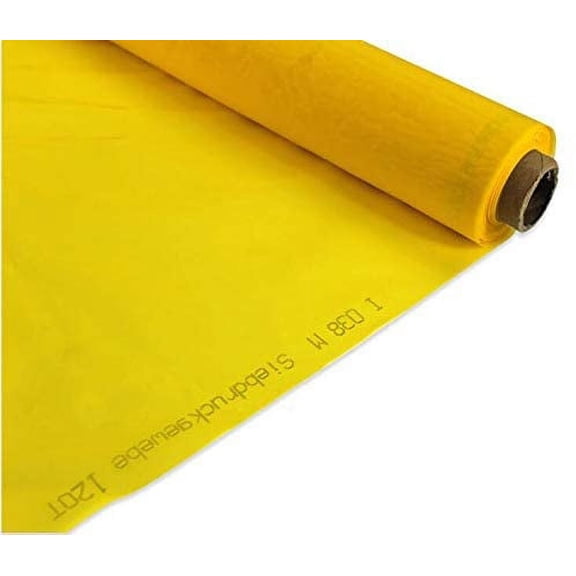TECHTONGDA 3yard 200M(80T) Silk Screen Printing Mesh Fabric Polyester Silk Stencil Printing Fabric（Yellow)