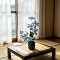 thumbnail image 2 of Artificial Potted Plants Faux Floral Arrangement In White Pot Decorative Fake Desk Plants For Home Office Centerpiece Model Blue, 2 of 7