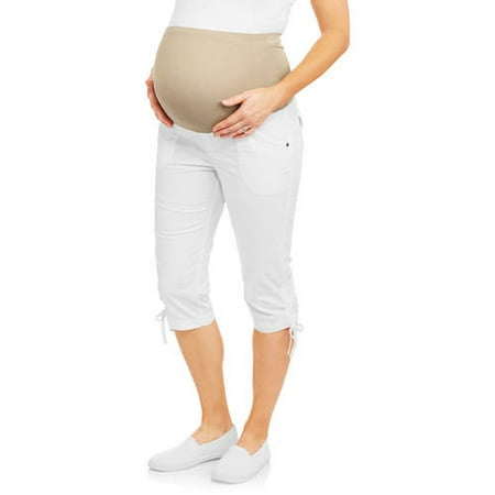 Maternity Overbelly Stretch Poplin Capri Pants - Available in Plus