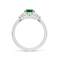 thumbnail image 2 of ANGARA Oval Lab Grown 1.1 Ct Emerald Halo Double Shank Engagement Ring for Women in 14K White Gold (Size-8x6mm) | May Birthstone, Anniversary, Jewelry Gift for Women | Lab-Grown Emerald Ring, 2 of 8