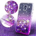 thumbnail image 2 of Compatible for Motorola Moto G7 Power Case, with [Temper Glass Screen Protector] SOGA Diamond Liquid Quicksand Cover Cute Girl Women Hybrid Phone Case - Clear/Purple, 2 of 5