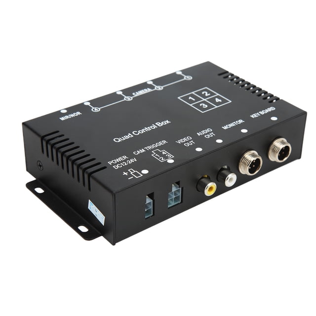 4 Channel Video Splitter, DC12V 24V Image Switch Multiple Parking Camera Video Switch for Bus for Boat