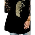 thumbnail image 3 of XXLvision Women Lace 3/4 Sleeve Printed Patchwork Flowy Swing Shirts Blouses Plus Size Tops, 3 of 4