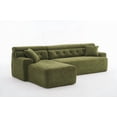 thumbnail image 2 of Modern Chesterfield Convertible Chaise Sectional Sofa 104.7"/Green, 2 of 26