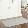 thumbnail image 2 of MARTHA STEWART Bloomfield Grateful Border Kitchen Mat, Comfort Standing Mat, Non-Slip Backing, Water & Stain Resistant, Grey, 18"x30", 2 of 4