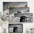 thumbnail image 4 of Designart 'Black and White Portrait Of A Spanish Bull II' Farmhouse Framed Canvas Wall Art Print, 4 of 5