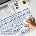 thumbnail image 4 of Long Mouse Pads for Desk,Blue Striped Geometric Pattern Desk Mats on Top Of Desks, Desk Mouse Pad Extra Large with 3mm Non-Slip Base and Stitched Edge for Gaming,Office,Work,Home 31.5"x15.7", 4 of 6