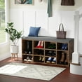 thumbnail image 2 of SSyao Shoe Bench Storage Bench Entryway Bench Shoe Storage Organizer with Cushion, Brown, 2 of 8