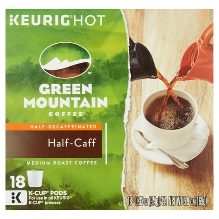 Keurig K-Cups, Green Mountain Half Caff Coffee K-Cups, 18ct - Walmart.com