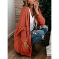 thumbnail image 4 of Sherrylily Women Chunky Popcorn Cardigan Open Front Boyfriend Batwing Fuzzy Knit Coat, 4 of 7