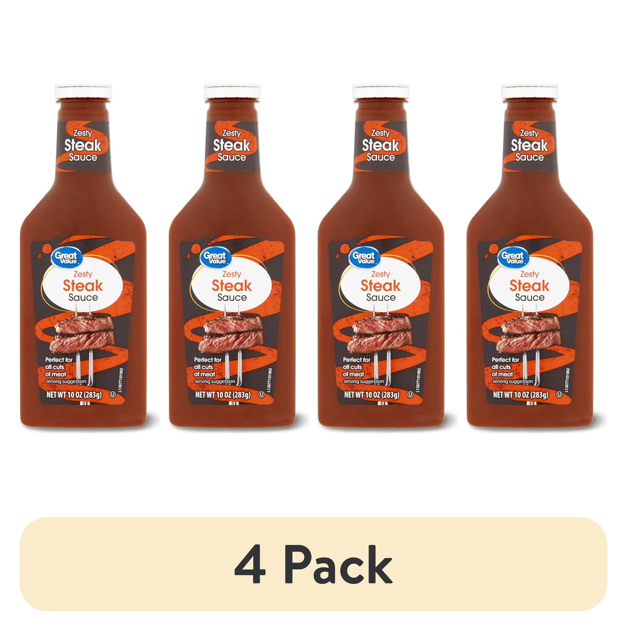 (4 pack) Great Value Zesty Steak Sauce, 10 oz