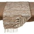 thumbnail image 2 of Saro Lifestyle Leather Chindi Table Runner, 2 of 4