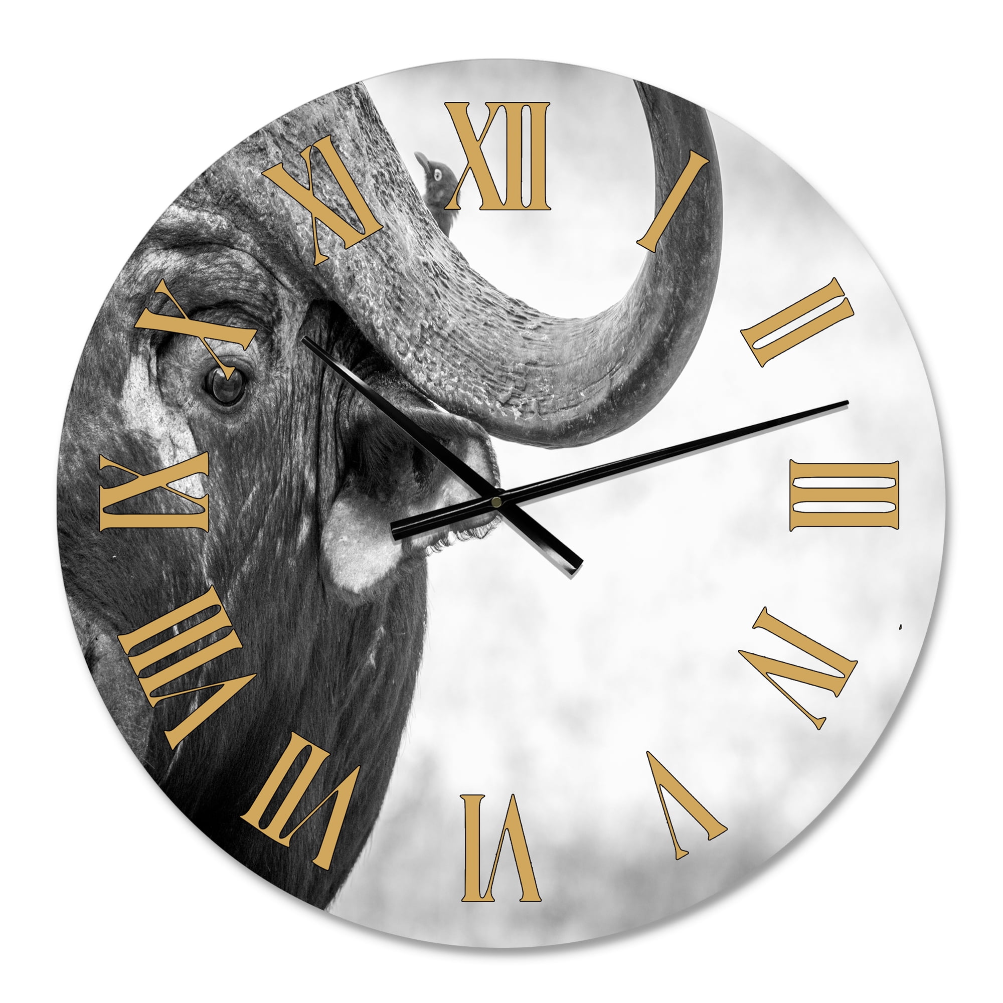Designart 1 in Quartz Farmhouse Wall Clock