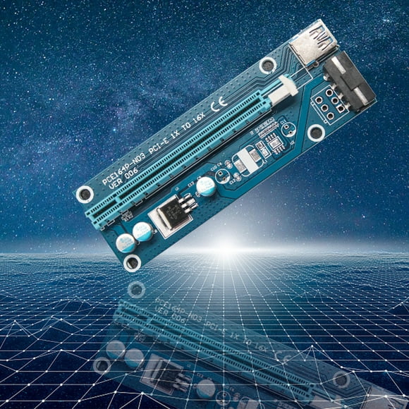 PCI-E Riser Board 4-pin PCI-E 1x to 16x Adapter Card Graphic Card GPU Extender Board with USB Cable