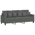 thumbnail image 2 of vidaXL 2 Piece Sofa Set with Cushions Dark Grey Fabric, 2 of 4
