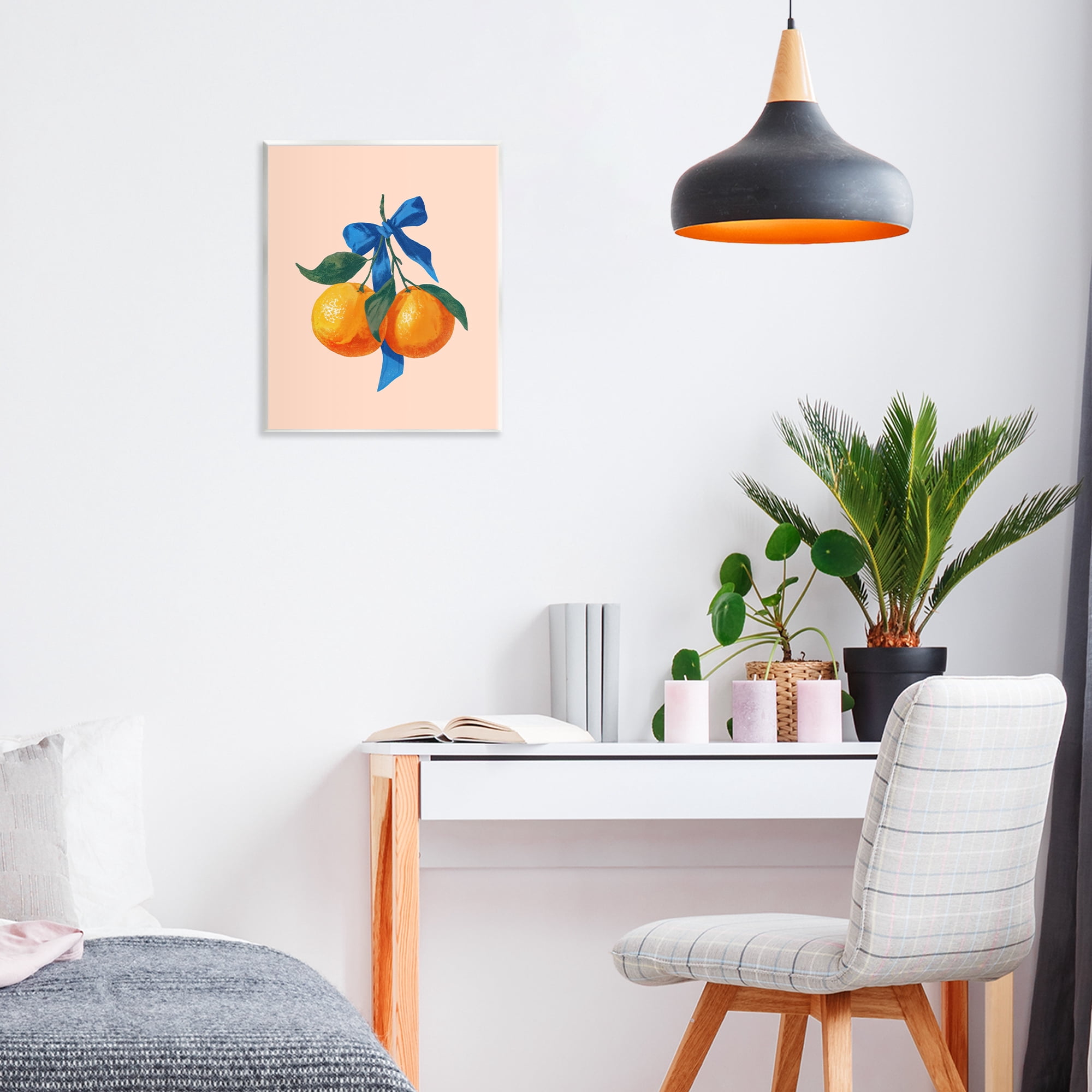 Stupell Industries Two Oranges with Blue Bow Wall Plaque Art, design by Imagine It Images