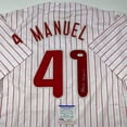 thumbnail image 2 of Autographed/Signed Charlie Manuel Philadelphia Pinstripe Baseball Jersey PSA/DNA COA, 2 of 4