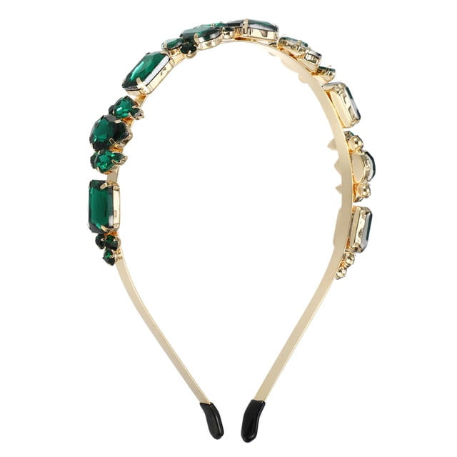 Diadema anudada Unique Bargains con diamantes de imitación finos vintage verde