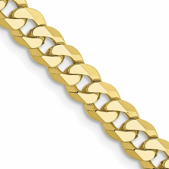 10K Yellow Gold 4.75mm Flat Beveled Curb Chain (20 X 4.75) Made In South Africa 10fbu120-20
