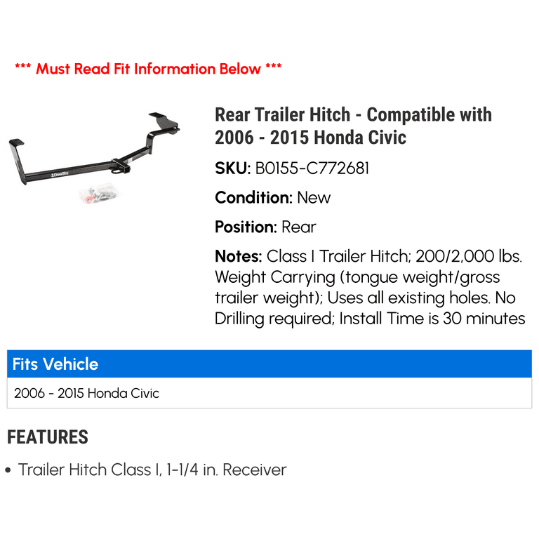2008 honda civic hitch deals