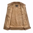 thumbnail image 3 of Cathalem Adult Coat Male Coats Warm Winter Jackets Vest Coat Stand Collar Multi Pocket Sleeveless Zipper Fly Pocket Coat Vest Canvas Jacket (Khaki, S), 3 of 7