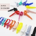 thumbnail image 4 of 24Pcs Reusable Cable Ties, 4.5 Inch Silicone Zip Ties, Elastic Cord Organizer Strats for Bundling Cable Wires,USB Cables,Headphone Cable,Pens, Keep Home Office Table Tidy (12 Colors), 4 of 5