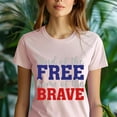 thumbnail image 5 of Land of the Free Home of the Brave T-Shirt, Patriotic USA Quote Tee, CarolinaBlue, Size 5XL, 5 of 6
