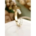thumbnail image 3 of Jewelerix 14K Gold Vermeil Open Ring for Women, Engagement Cuff Band with Oval Stones, Dainty Stackable Ring Wedding Proposal Jewelry, 3 of 6