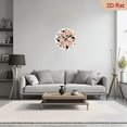 thumbnail image 6 of 2D Flat, 1pc, Pink flowers Backdrop Clock10Inch Wood Veneer Europe and America Style Round Silent Flat Wall ClockSilent Wall Clock, Add Joyful Time to Your Study Or Liv, 6 of 7