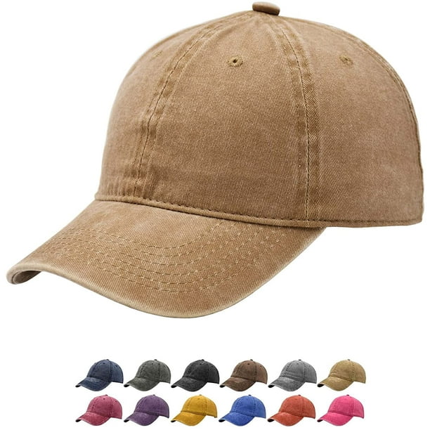 Mikewe Vintage Cotton Washed Adjustable Baseball Caps Men And Women, Unstructured Low Profile Plain Classic Retro Hat-Khaki Other