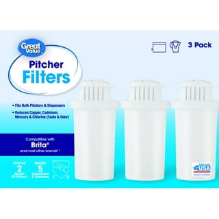Max Strength Pro Replacement Water Filters 6pc Set Fits Brita Pitchers &  Dispensers, BPA Free, White 