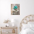 thumbnail image 5 of Rustic Floral Framed Wall Art Farmhouse Teal Dahlia Flowers in Vintage Bathtub Bathroom Canvas Wall Art Country Wood Board Picture Print Wall Artwork for Living Room Bedroom Ready to Hang 12"x16", 5 of 6