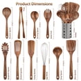 thumbnail image 2 of GPED Wooden Spoons for Cooking, 11 PCS Teak Wood Cooking Utensil Set, Wooden Kitchen Utensils for Nonstick Pans & Cookware, Spoons and Spatula Set, Sturdy, Lightweight & Heat Resistant, 2 of 7